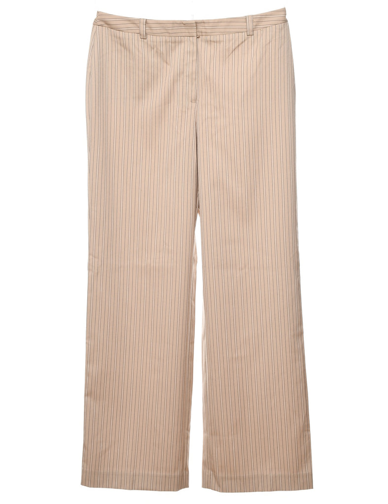 Evan Picone Pinstriped Beige Y2K Trousers - W32 L32