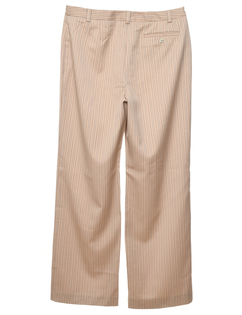 Evan Picone Pinstriped Beige Y2K Trousers - W32 L32
