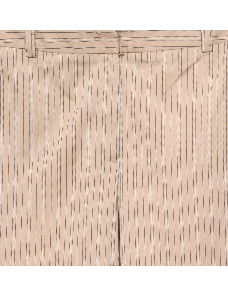 Evan Picone Pinstriped Beige Y2K Trousers - W32 L32