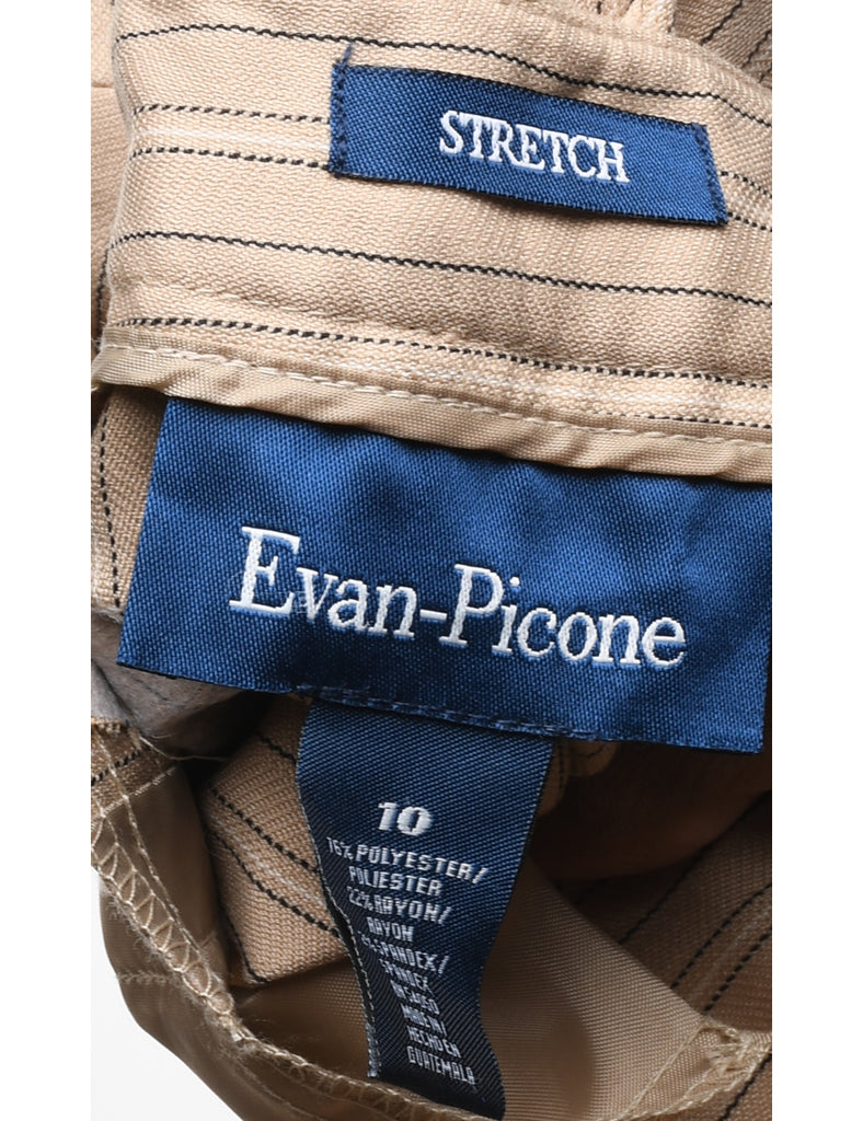 Evan Picone Pinstriped Beige Y2K Trousers - W32 L32