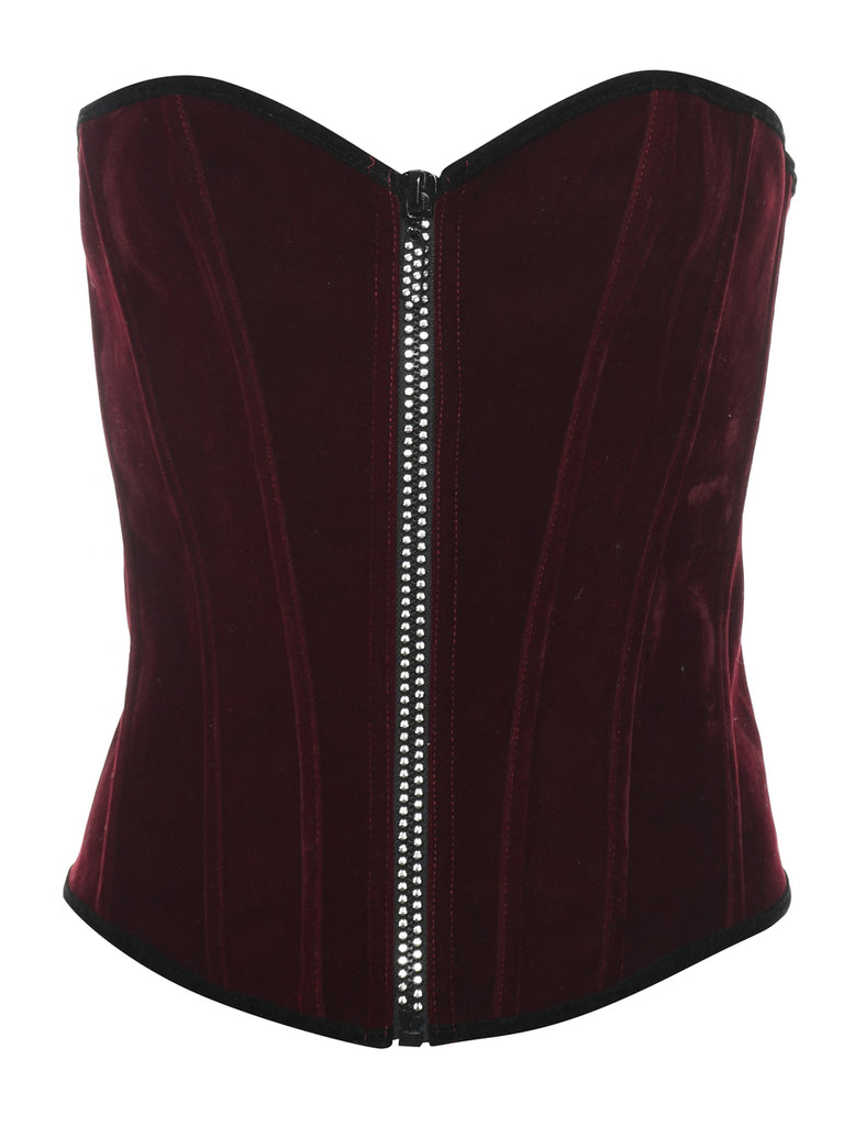 Exotic Studded Velvet Corset - S