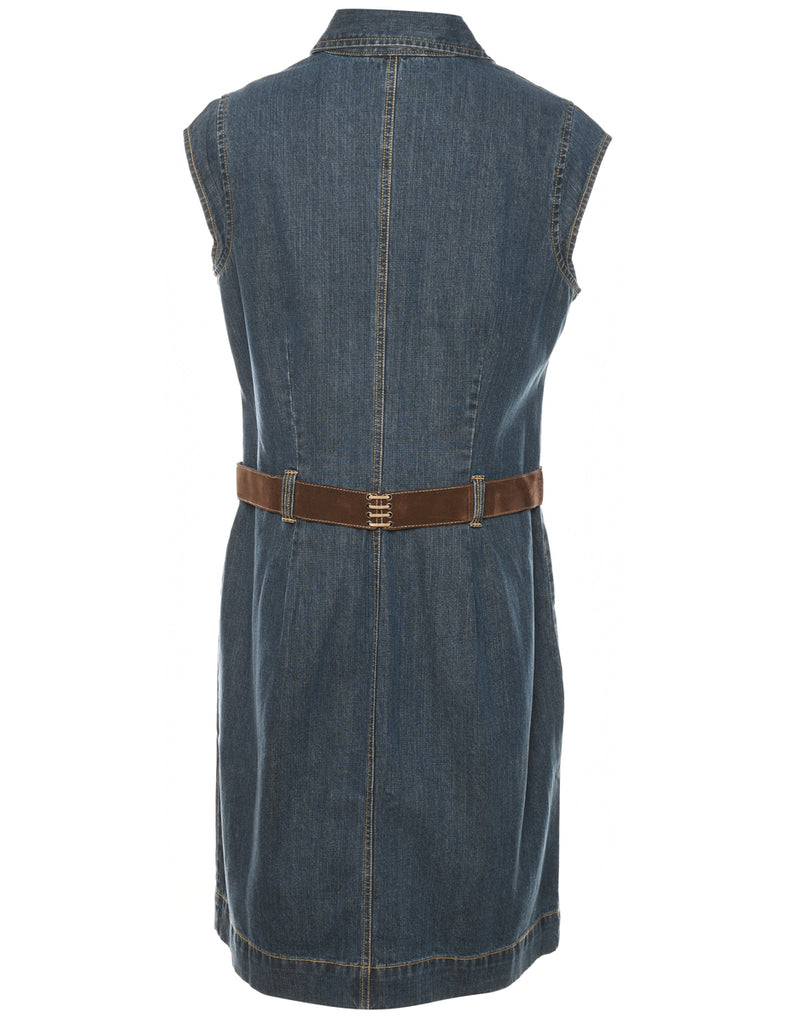 Faded Wash Y2K Denim Dress - M