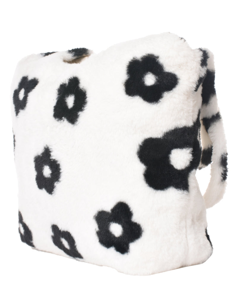 Faux Fur Floral Y2K Handbag - L