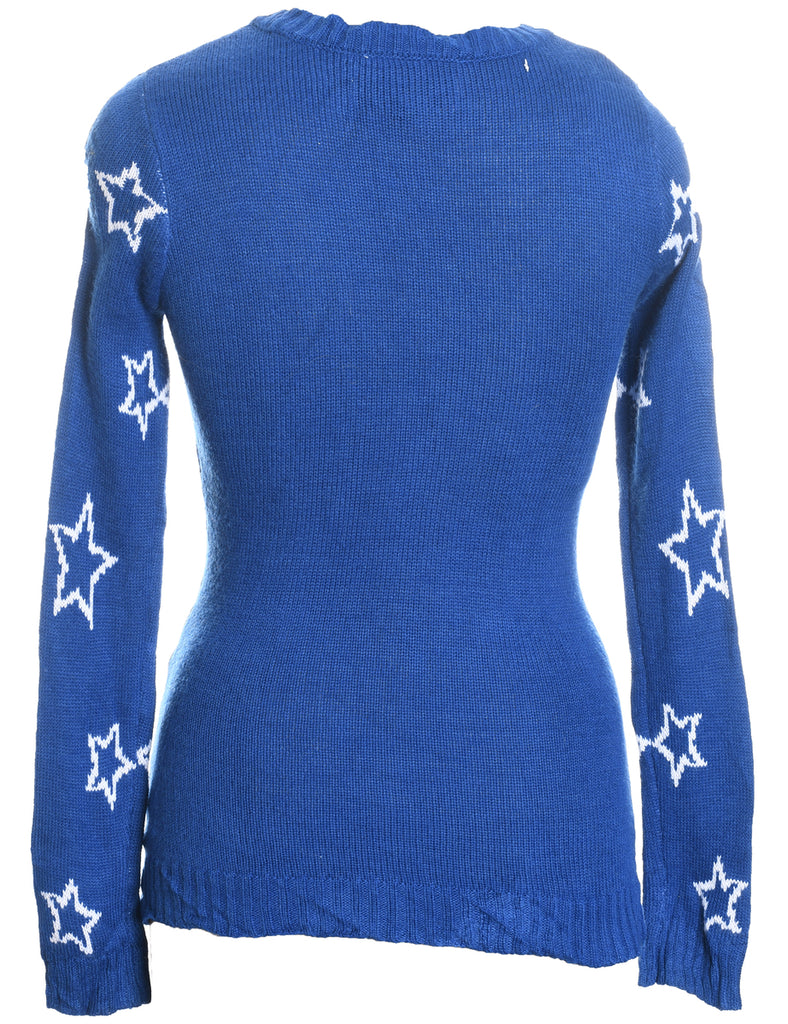 Festive Print Christmas Jumper - S