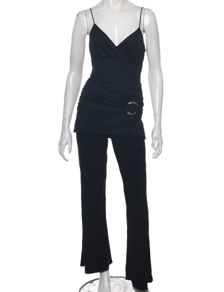 Flared Black Jumpsuit - S