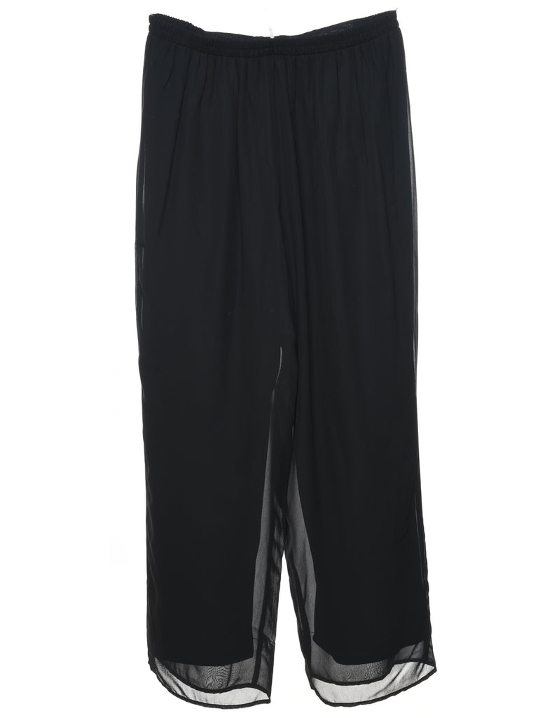 Flared Leg Black Palazzo Trousers - W32 L27