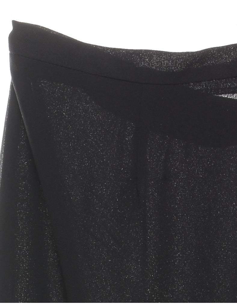 Flared Leg Black Sheer Layer Trousers - W33 L26