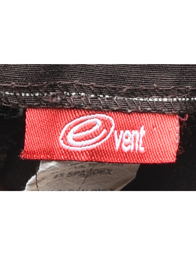 Flared Leg Dark Brown Pinstriped Y2K Trousers - W34 L31