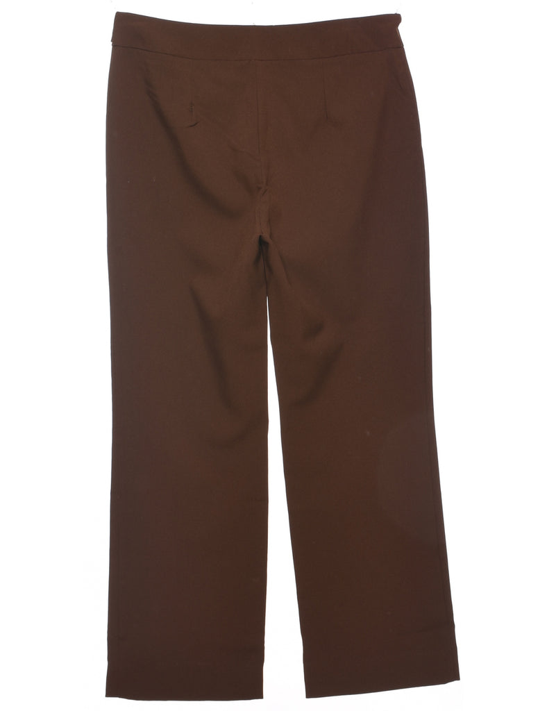 Flared Leg Dark Brown Trousers - W33 L30