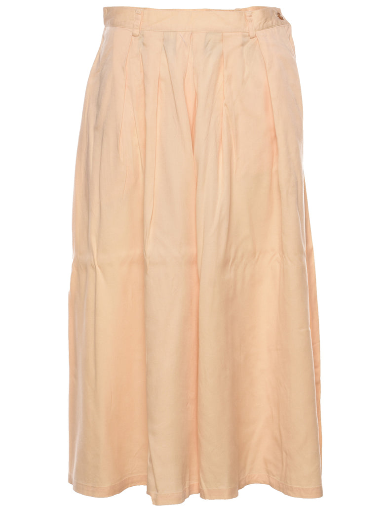 Flared Leg Pale Yellow Wide Leg Pleated Trousers - W29 L20