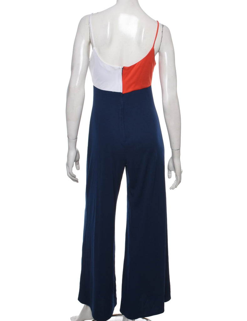 Flared Navy Jumpsuit - S