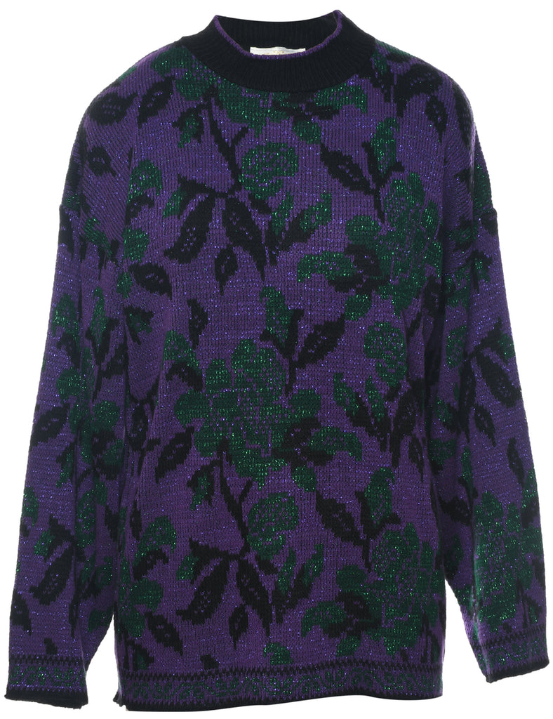 Floral Knit Jumper - M