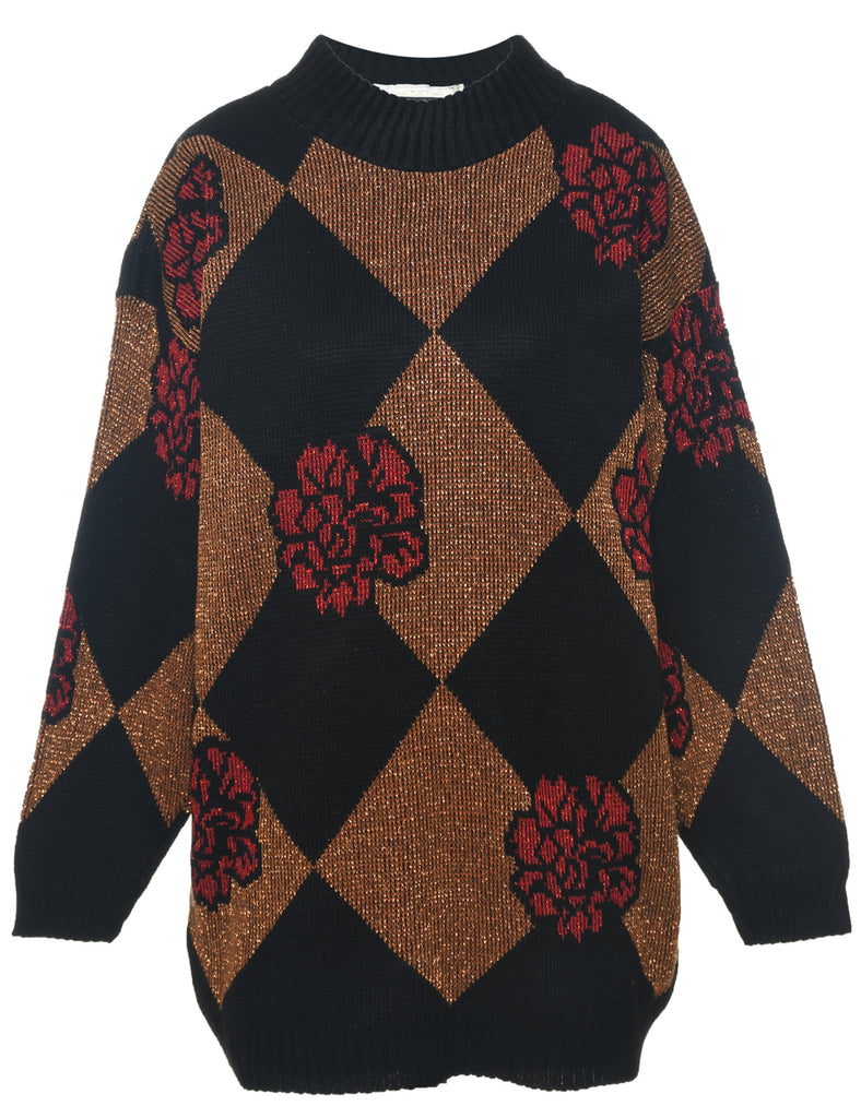 Floral Knit Jumper - M