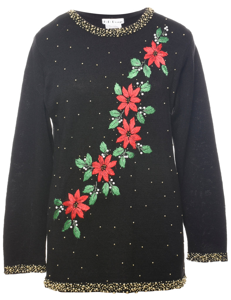 Floral Knit Jumper - S