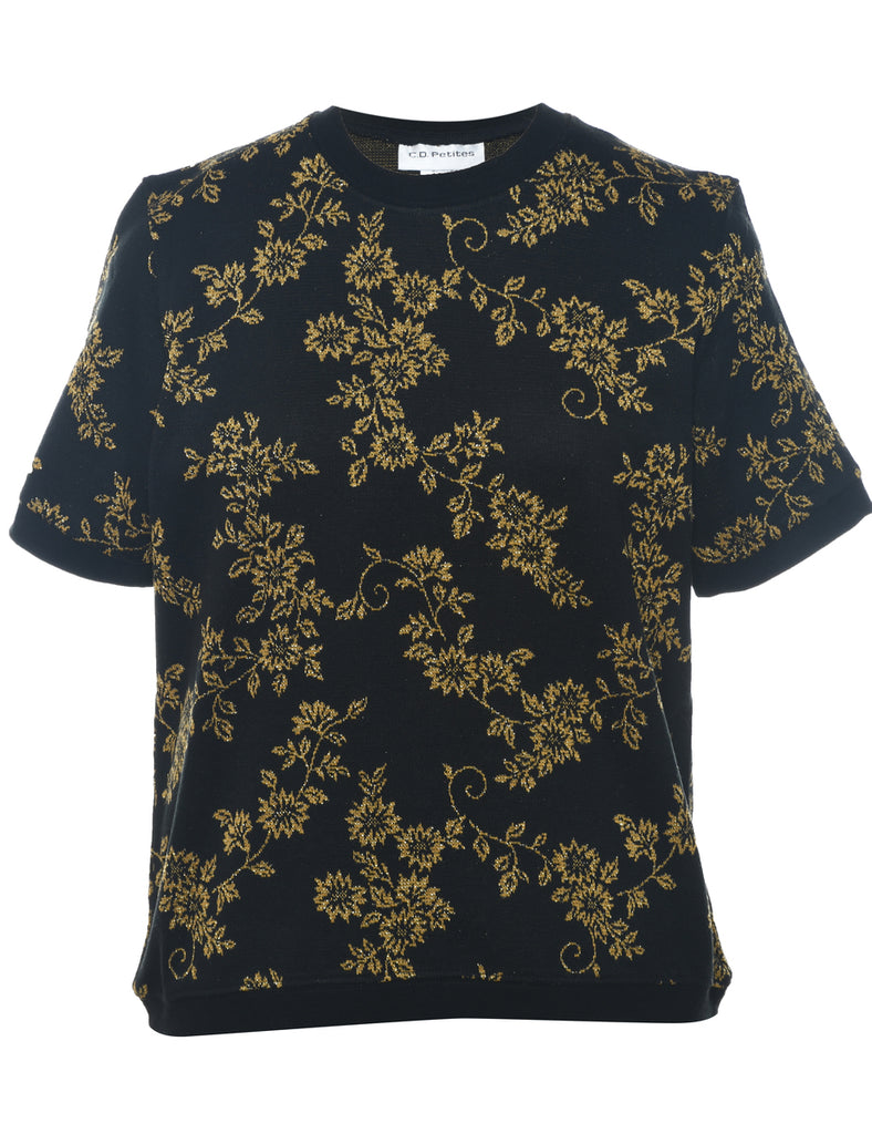 Floral Knit Jumper - M