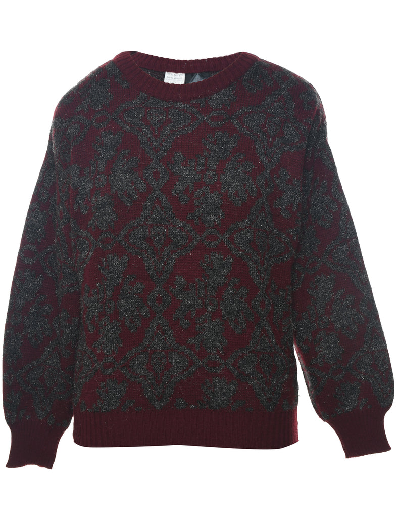 Floral Knit Jumper - L