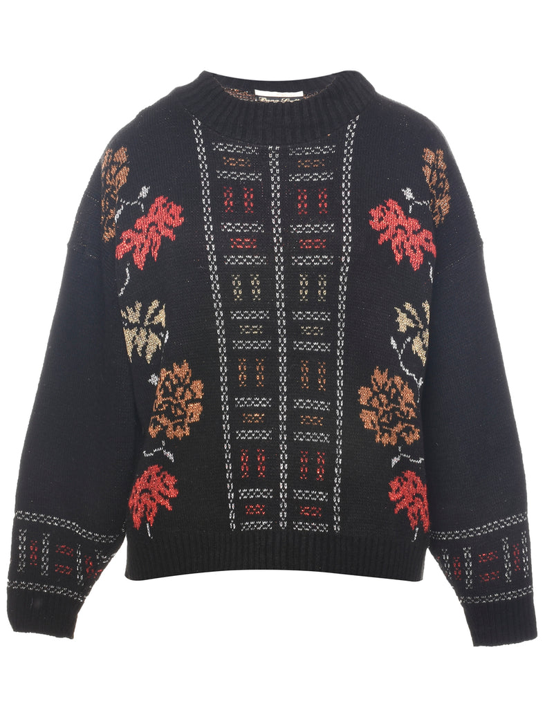 Floral Knit Jumper - M