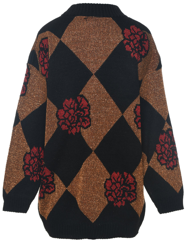 Floral Knit Jumper - M