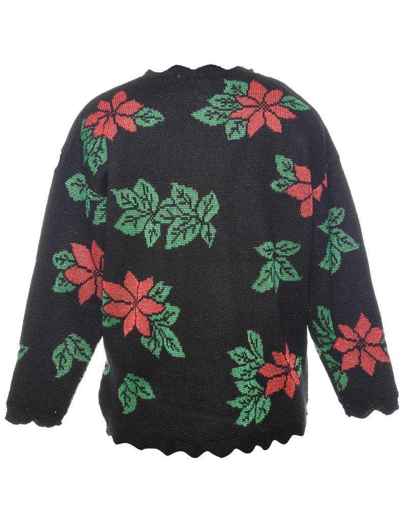 Floral Knit Jumper - M