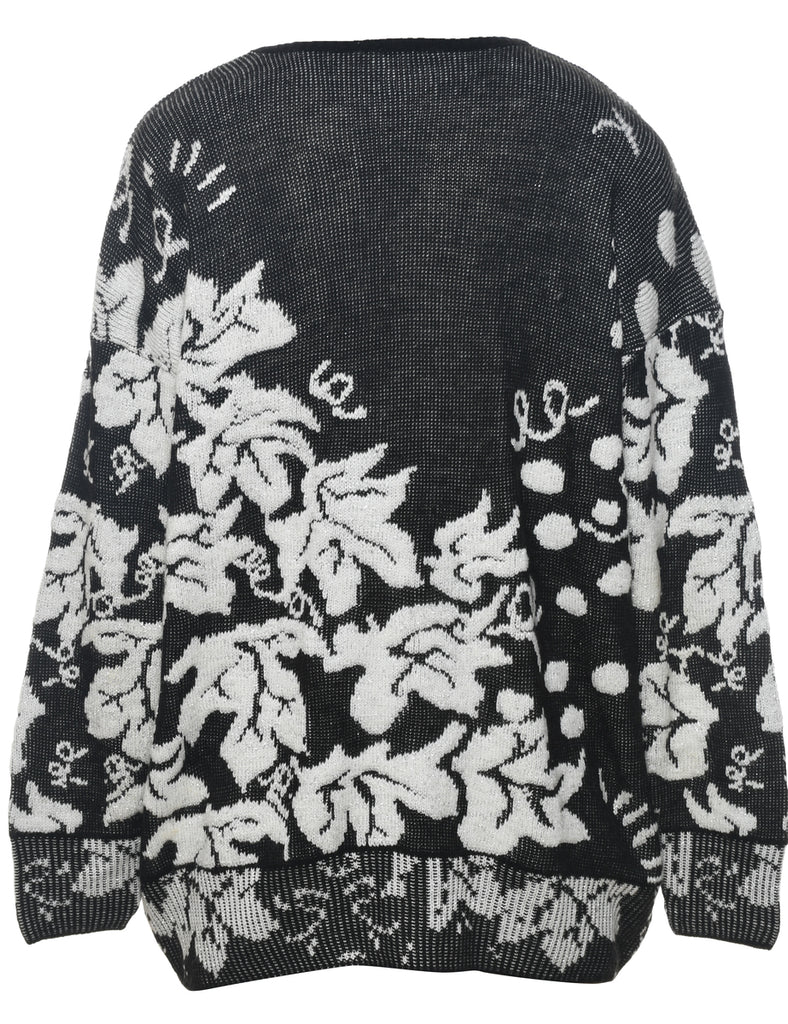 Floral Knit Jumper - L