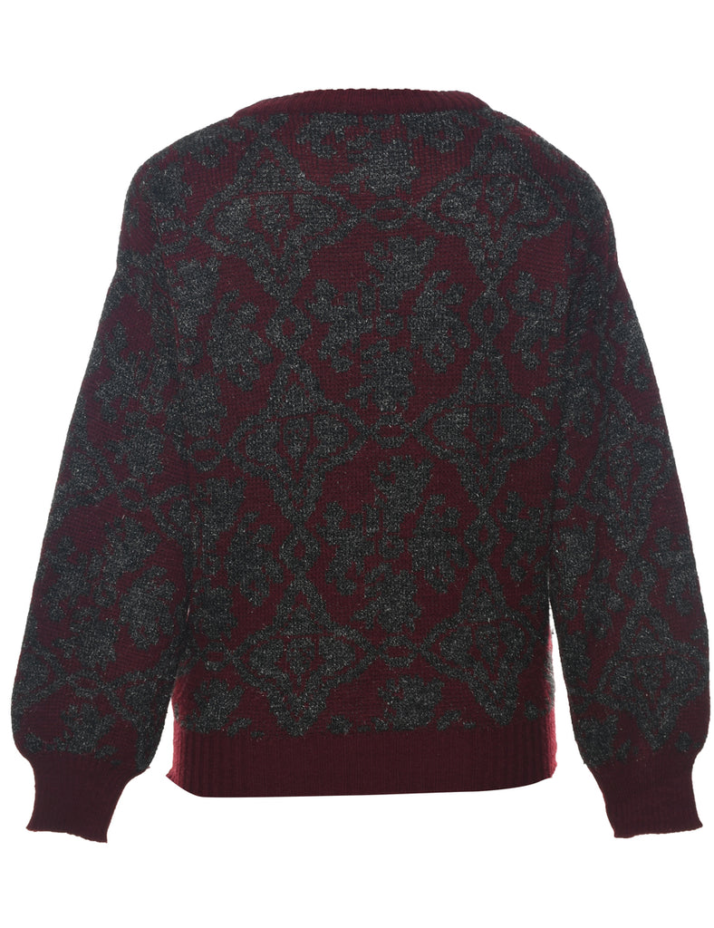 Floral Knit Jumper - L