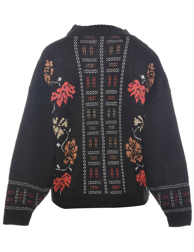 Floral Knit Jumper - M