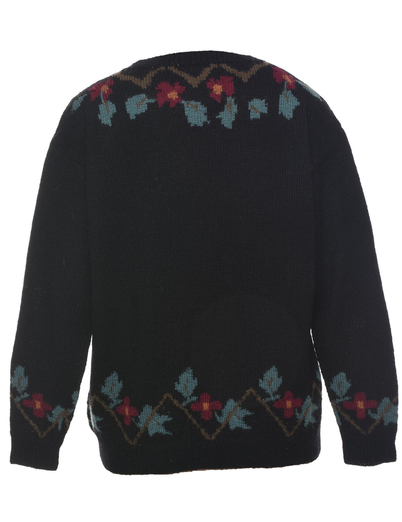 Floral Knit Jumper - M