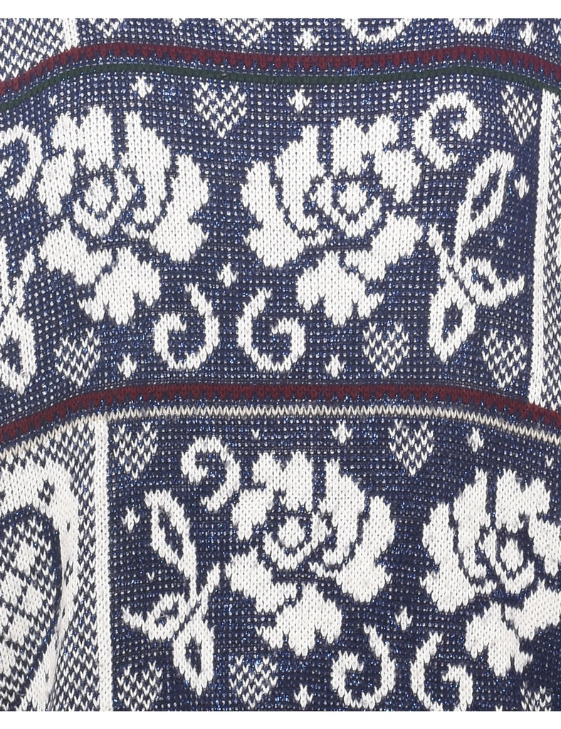 Floral Knit Jumper - M