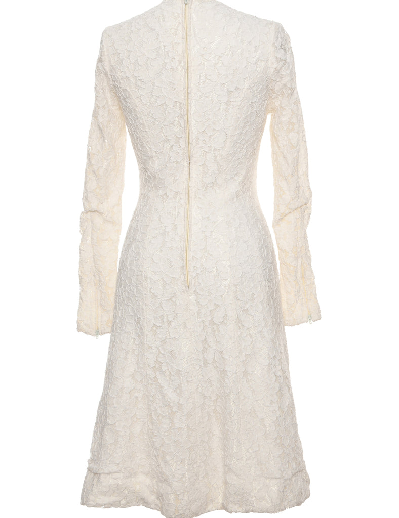 Floral Lace Cream Dress - XS