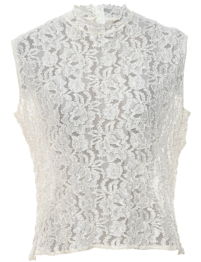 Floral Lace Evening Top - M
