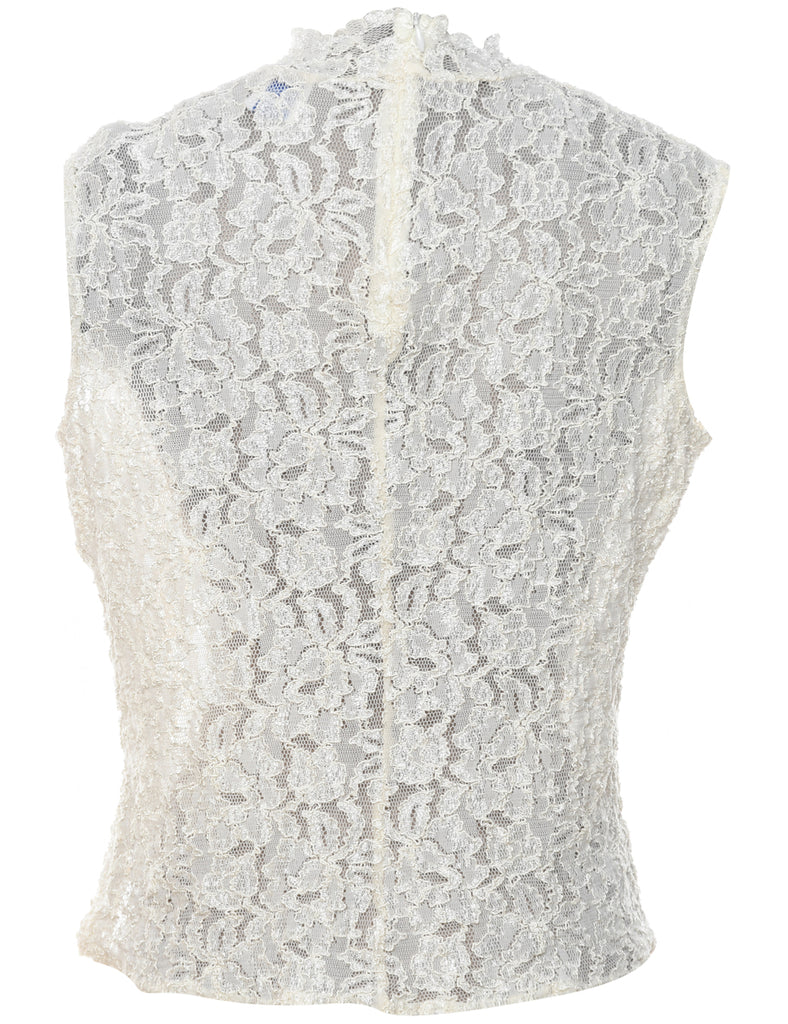 Floral Lace Evening Top - M