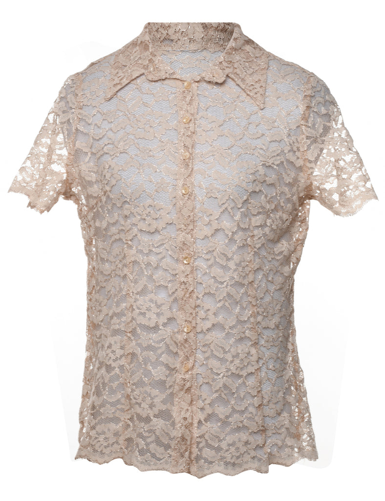 Floral Lace Shirt - M