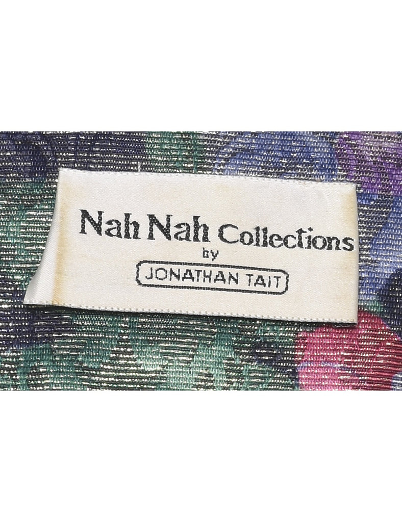 Floral Pattern 1980s Evening Jacket - L