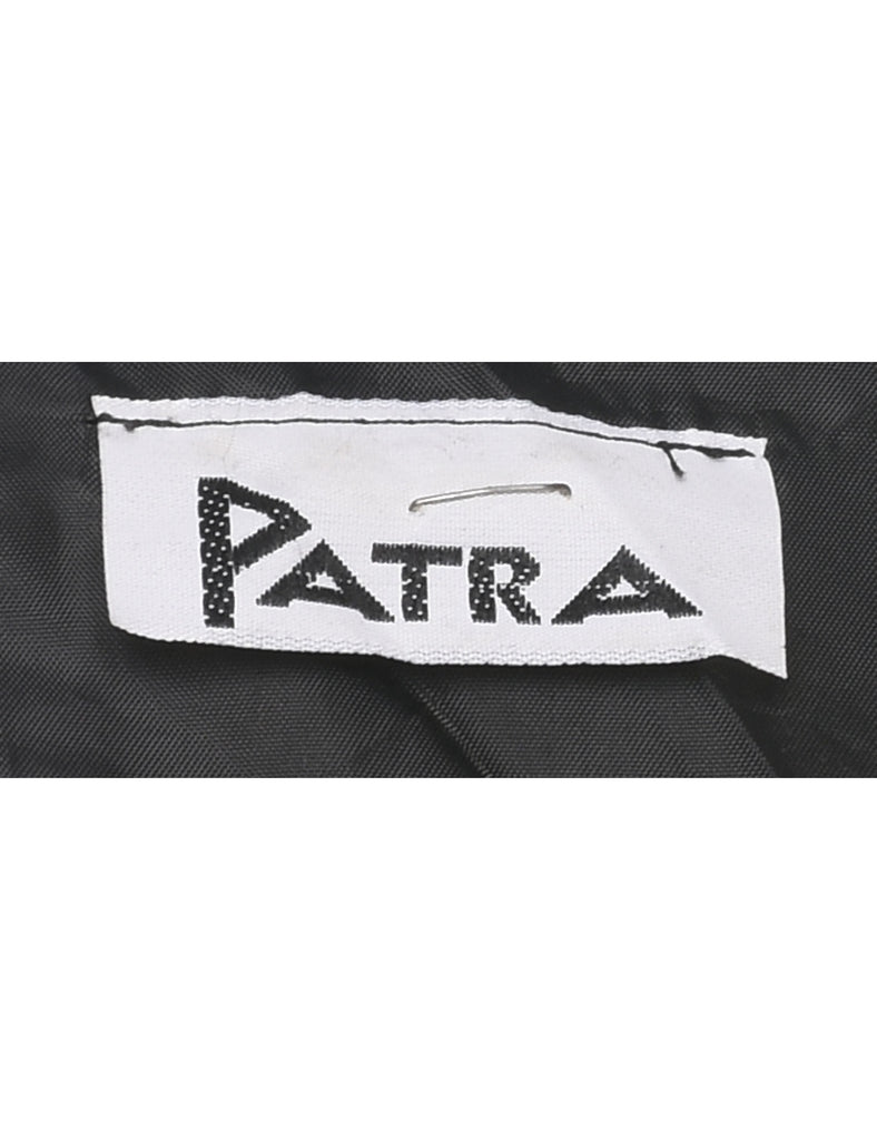 Floral Pattern Black & Gold 1980s Evening Jacket - L