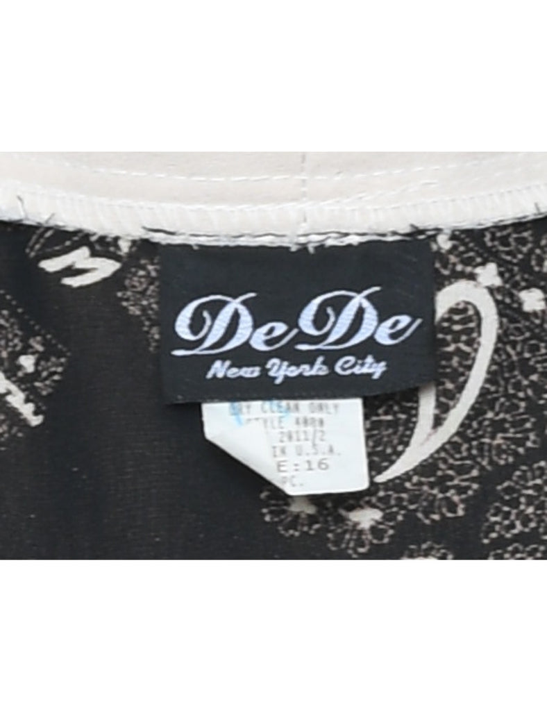 Floral Pattern Black & Grey Jacket - L