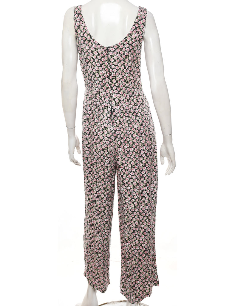 Floral Pattern Casual Jumpsuit - M