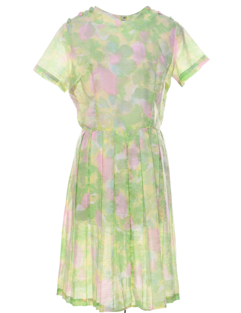 Floral Pattern Dress - L