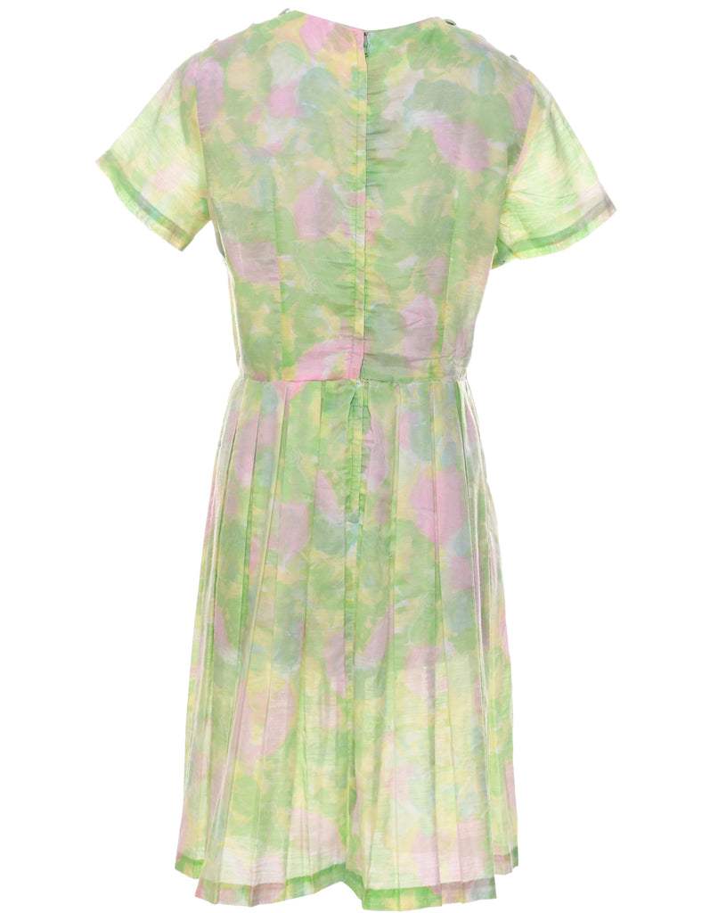 Floral Pattern Dress - L