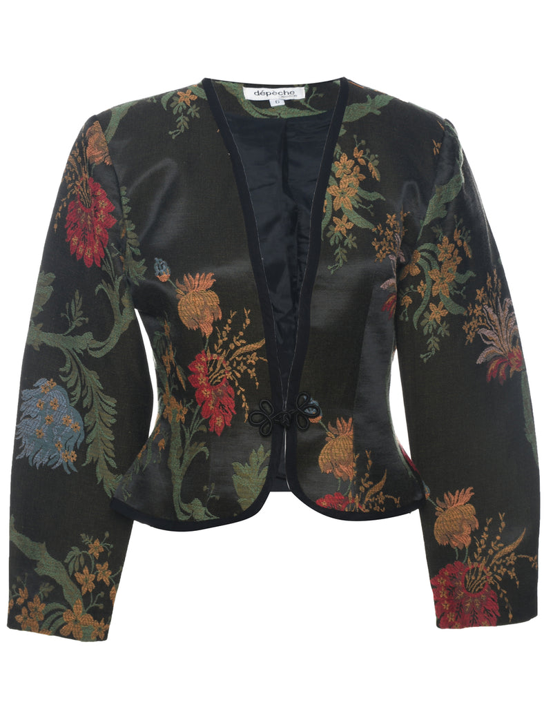 Floral Pattern Evening Jacket - M