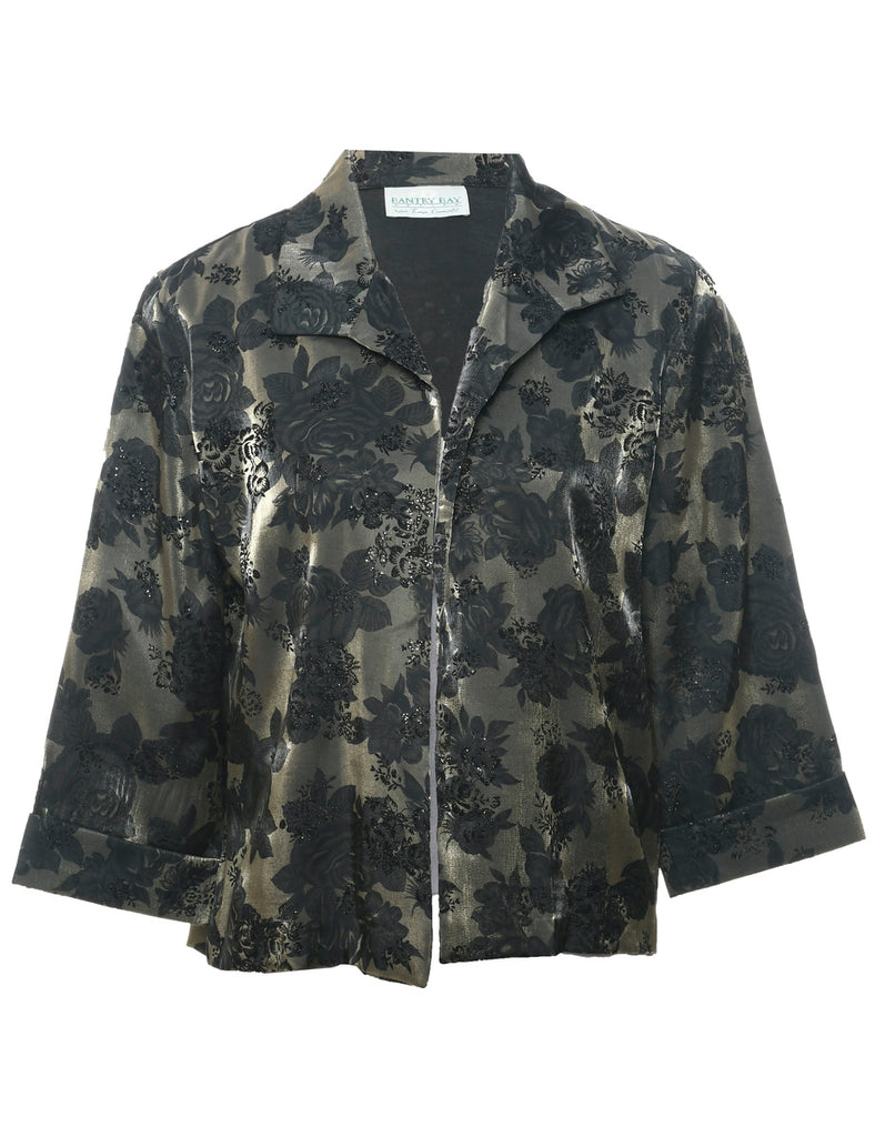 Floral Pattern Evening Jacket - L