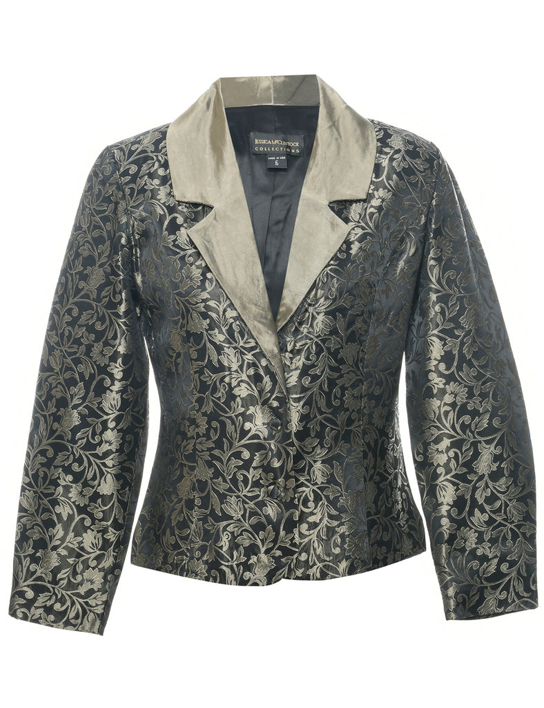 Floral Pattern Evening Jacket - M