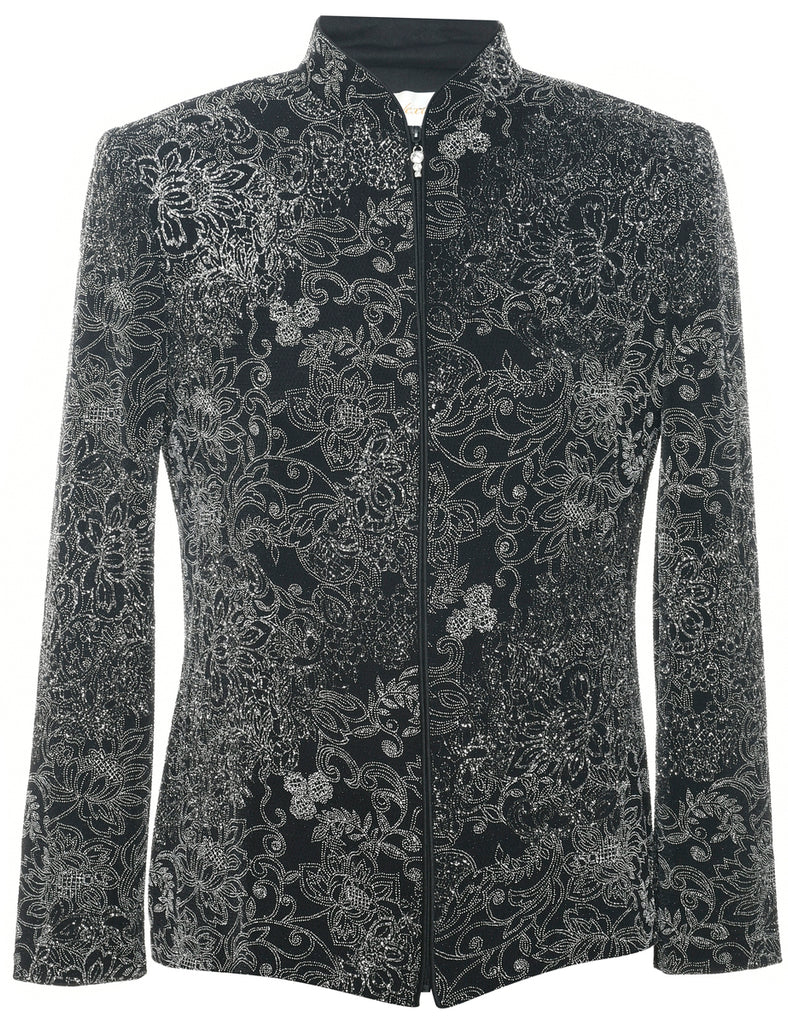 Floral Pattern Evening Jacket - S