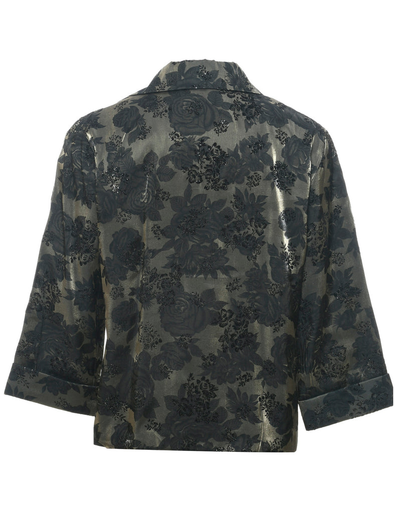 Floral Pattern Evening Jacket - L