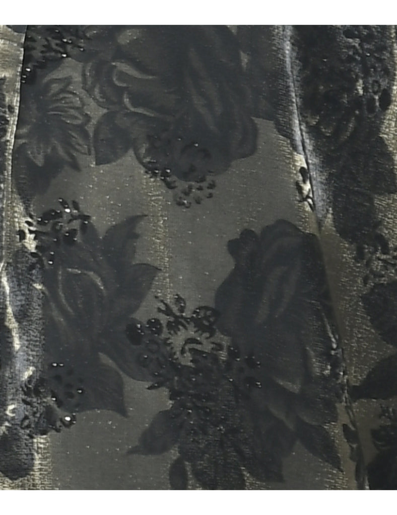 Floral Pattern Evening Jacket - L