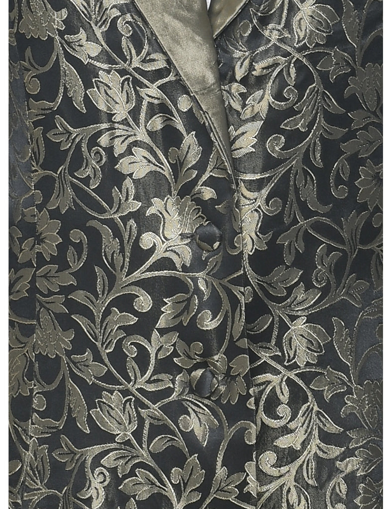 Floral Pattern Evening Jacket - M