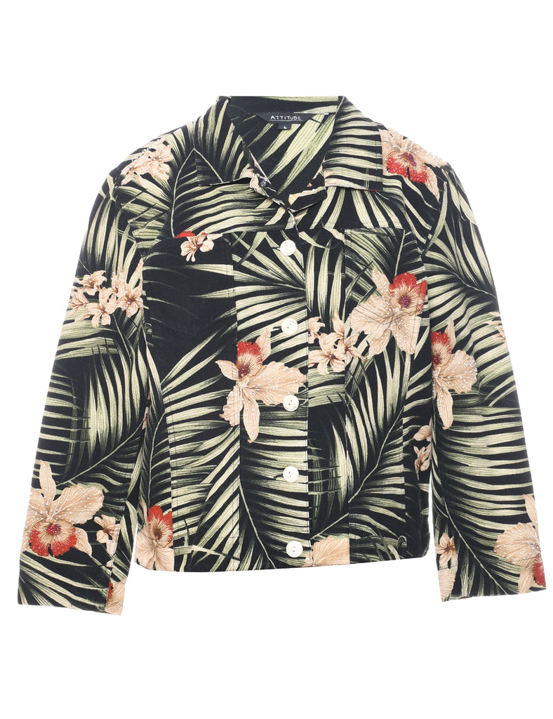 Floral Pattern Jacket - L