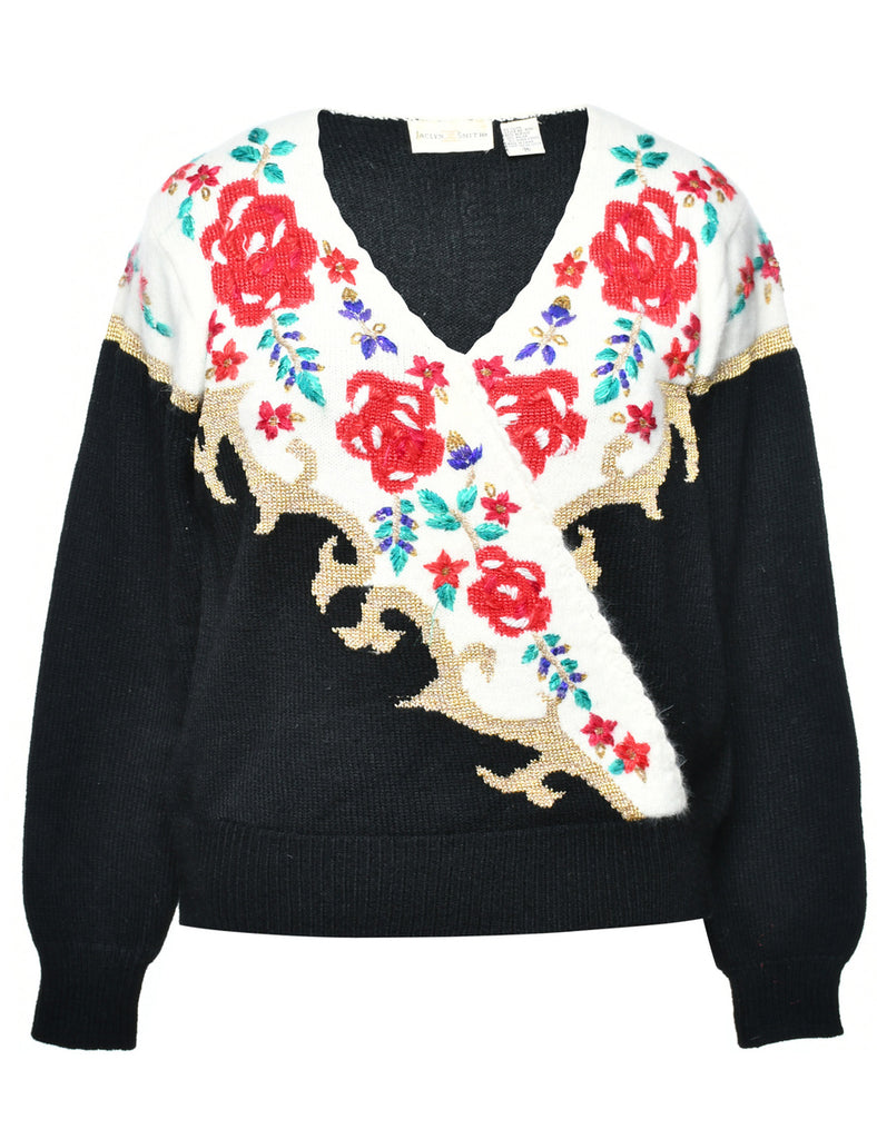 Floral Pattern Jumper - M