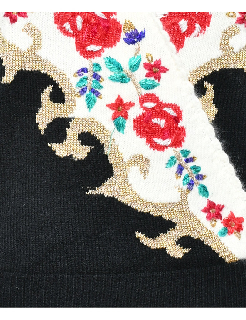 Floral Pattern Jumper - M