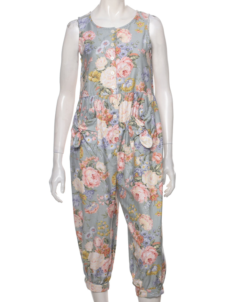 Floral Pattern Jumpsuit - M