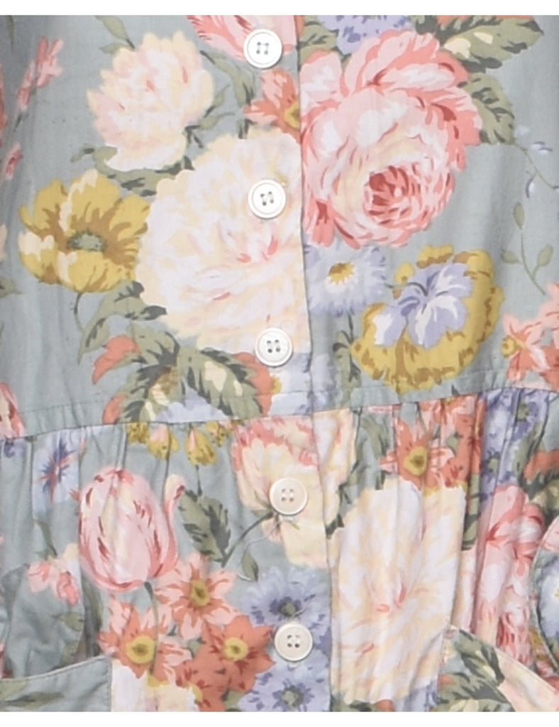 Floral Pattern Jumpsuit - M